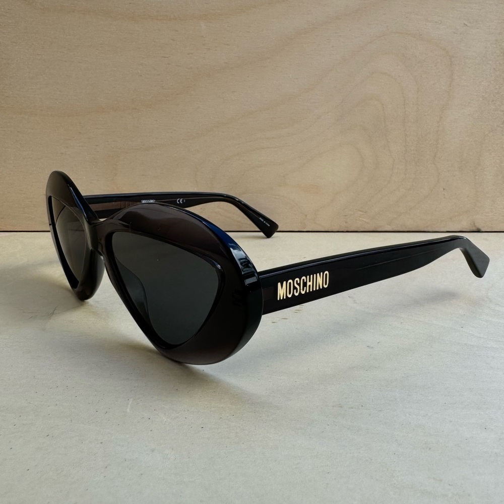Authentic Moschino Oval Sunglasses Dark Gray W/ Small Defect (read description) - Picture 3 of 9